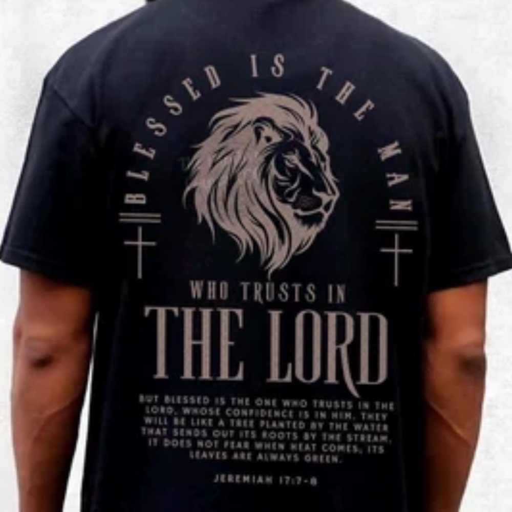 Blessed Is The Man Who Trusts In The Lord" T-Shirt Christian Tee Shirt NWOT XL